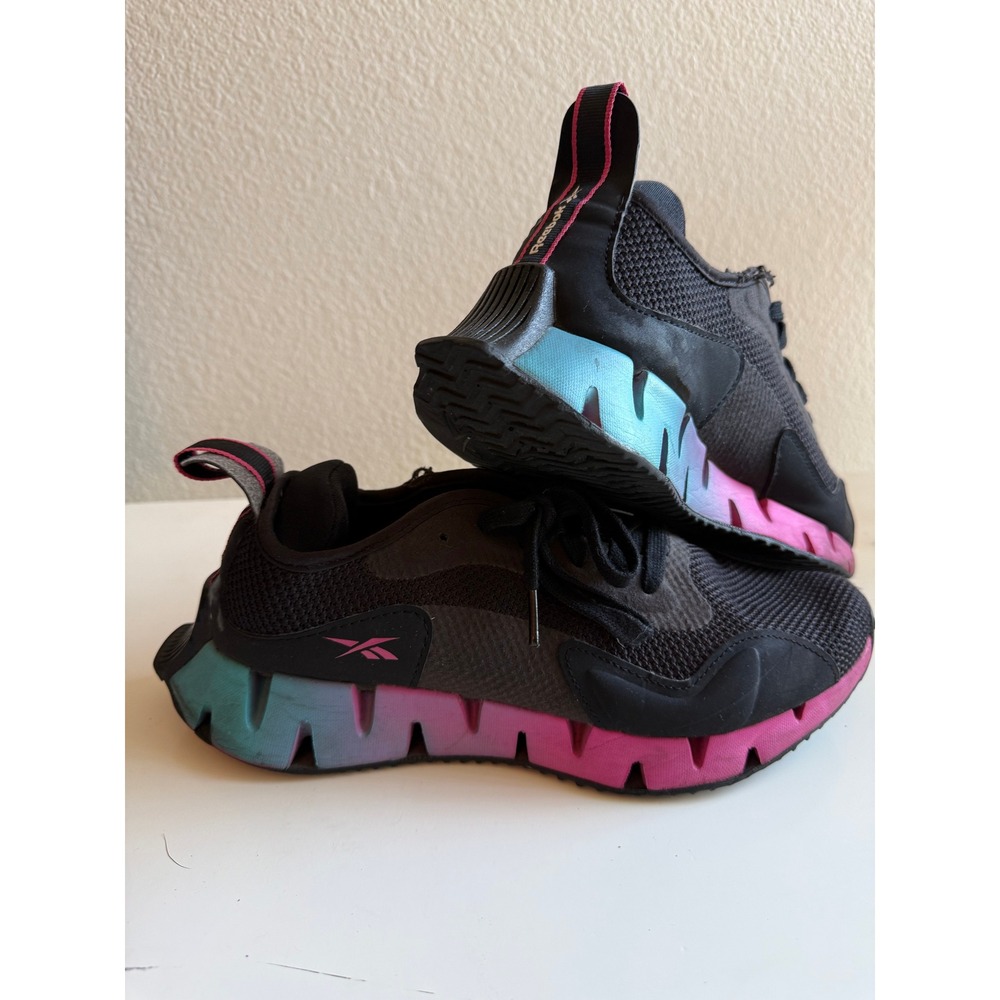 Reebok Zig Dynamica 2.0 Women Running Shoes Black Pink Teal HQ5866 Size 9